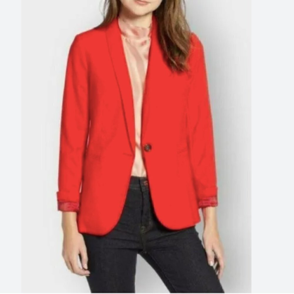 J. Crew Parke Stretch Wool Flannel Blazer Bright Cerise